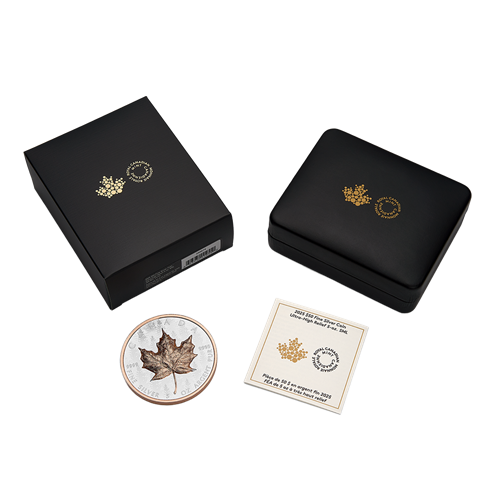 2025加拿大超高浮雕楓葉9999銀幣（5盎司）